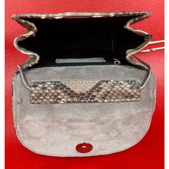 Little Liffner Embossed Small Gray Crossbody Shoulder Bag Made In Italy - Picture 16 of 16